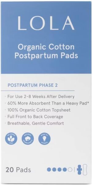 LOLA 100% Organic Cotton Postpartum...