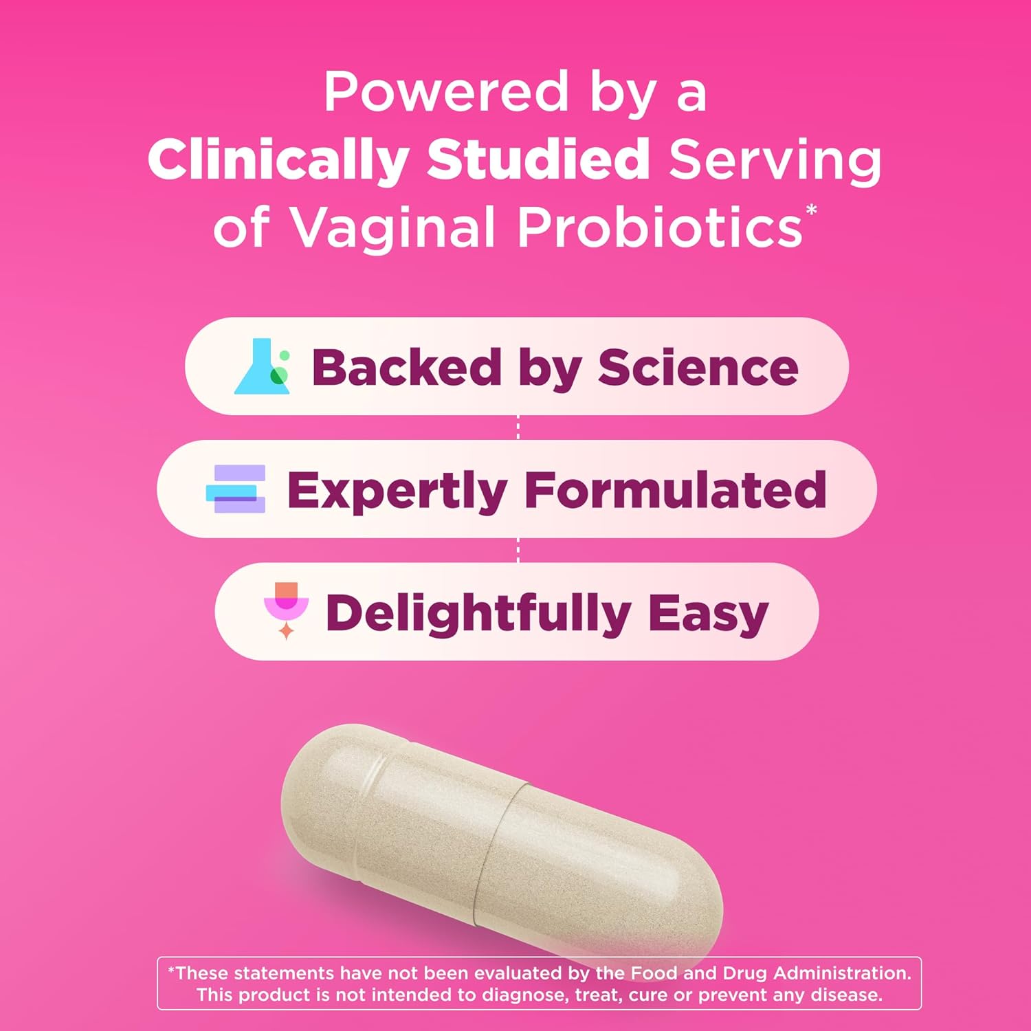 OLLY Happy Hoo-Ha Capsules, Probiotic for Women, Vaginal Health and pH Balance, 10 Billion CFU, Gluten Free - 25 Count - Image 5