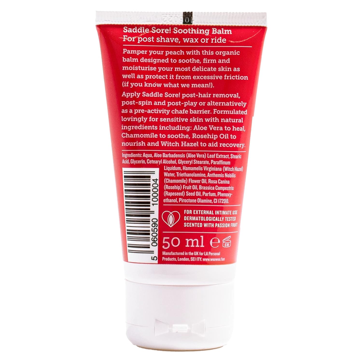 WOOWOO Saddle Sore! Soothing Balm - Vegan Anti-Chafing & Post-Shave Balm with Rosehip Oil & Aloe Vera for Sensitive & Intimate Skin Care | 50 ml - Image 2