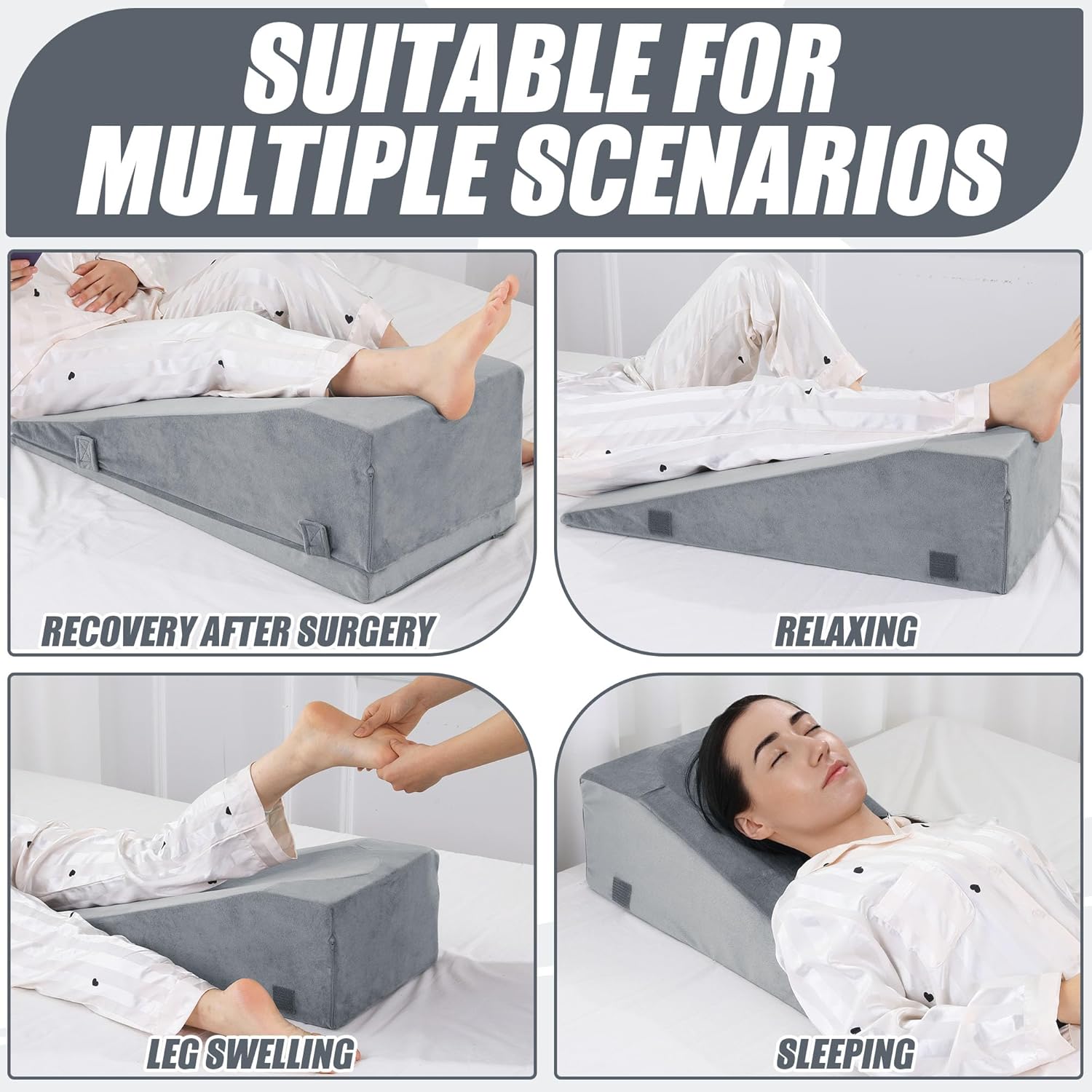 ROYALAY Leg Elevation Pillows for After Surgery, Adjustable Height Knee Surgery Recovery Equipment, Knee Replacement Recovery Aids for Hip Ankle Pain Relief Patent Pending, Single Leg - Image 7