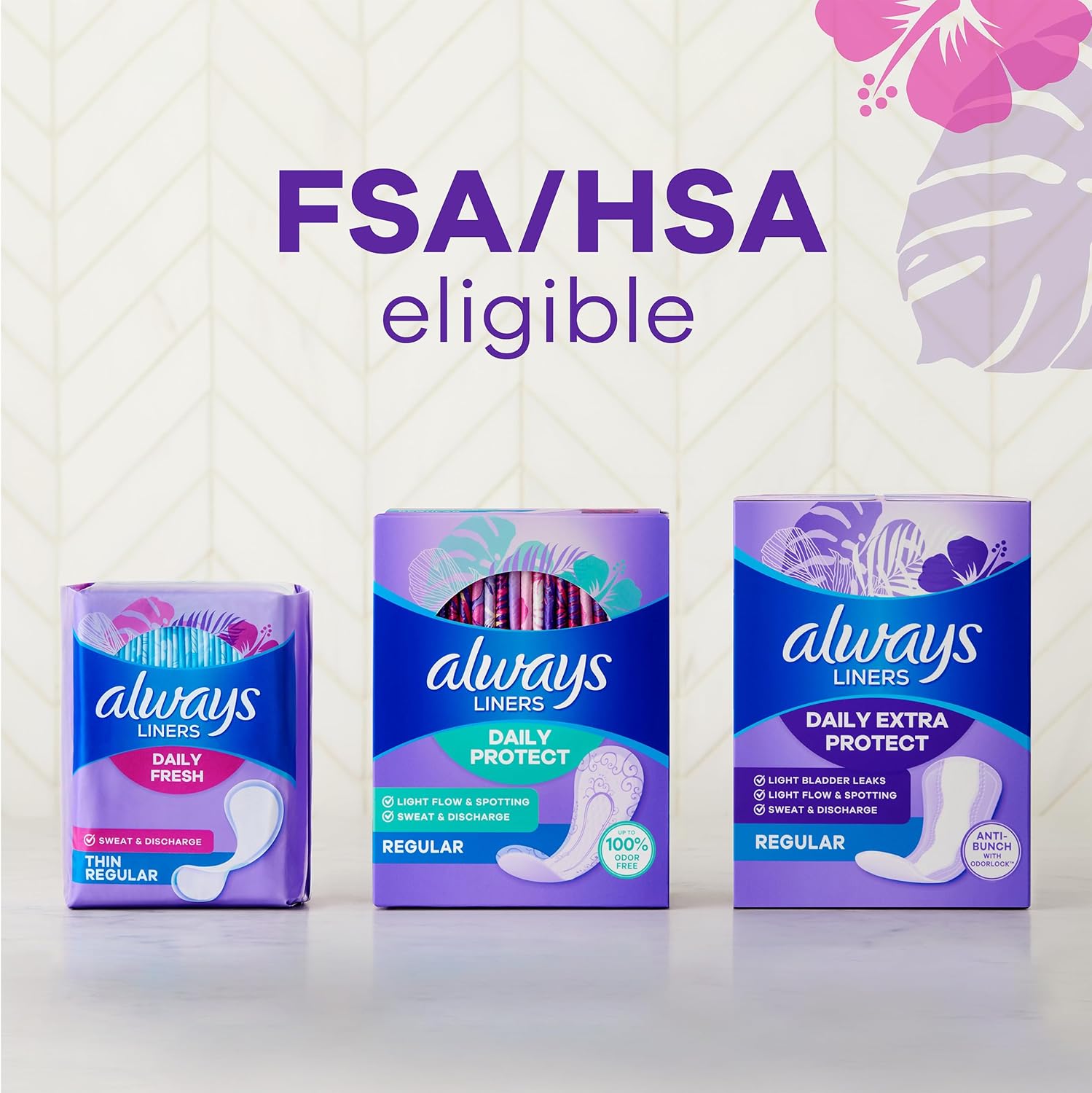 Always Panty Liners for Women Thin No Feel Protection Daily Liners, Regular, Unscented, 162 Count - Image 9