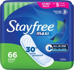 Stayfree Maxi Pads for Women, Super...