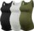 AMPOSH Women’s Maternity Tank Top 3 Pack Ruched Side Sleeveless Pregnancy Basic Shirt